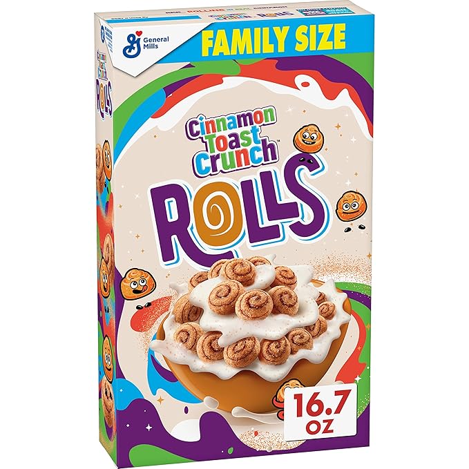 Cinnamon Toast Crunch Cinnaroll Breakfast Cereal, 16.7 OZ Family Size Cereal Box