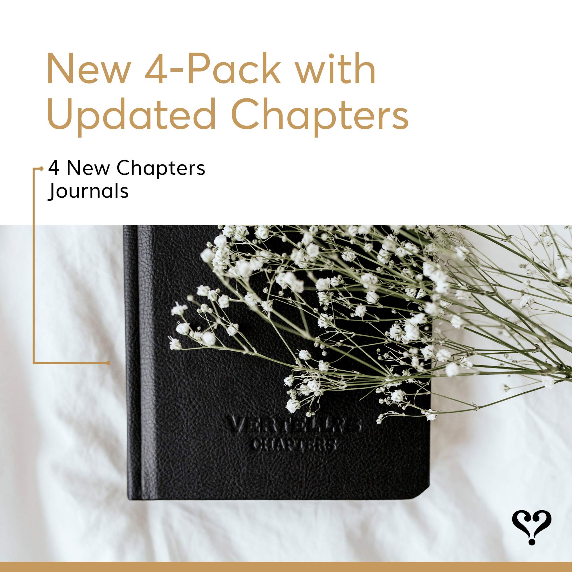Vertellis Chapters Gift Box Journal for Women & Men - 3-in-1 Gratitude & Mindfulness Journal - 13 Week Self Care Journal (4 Pack) - Affirmation Journal, Inspirational Writing Notebook, & Guided Diary