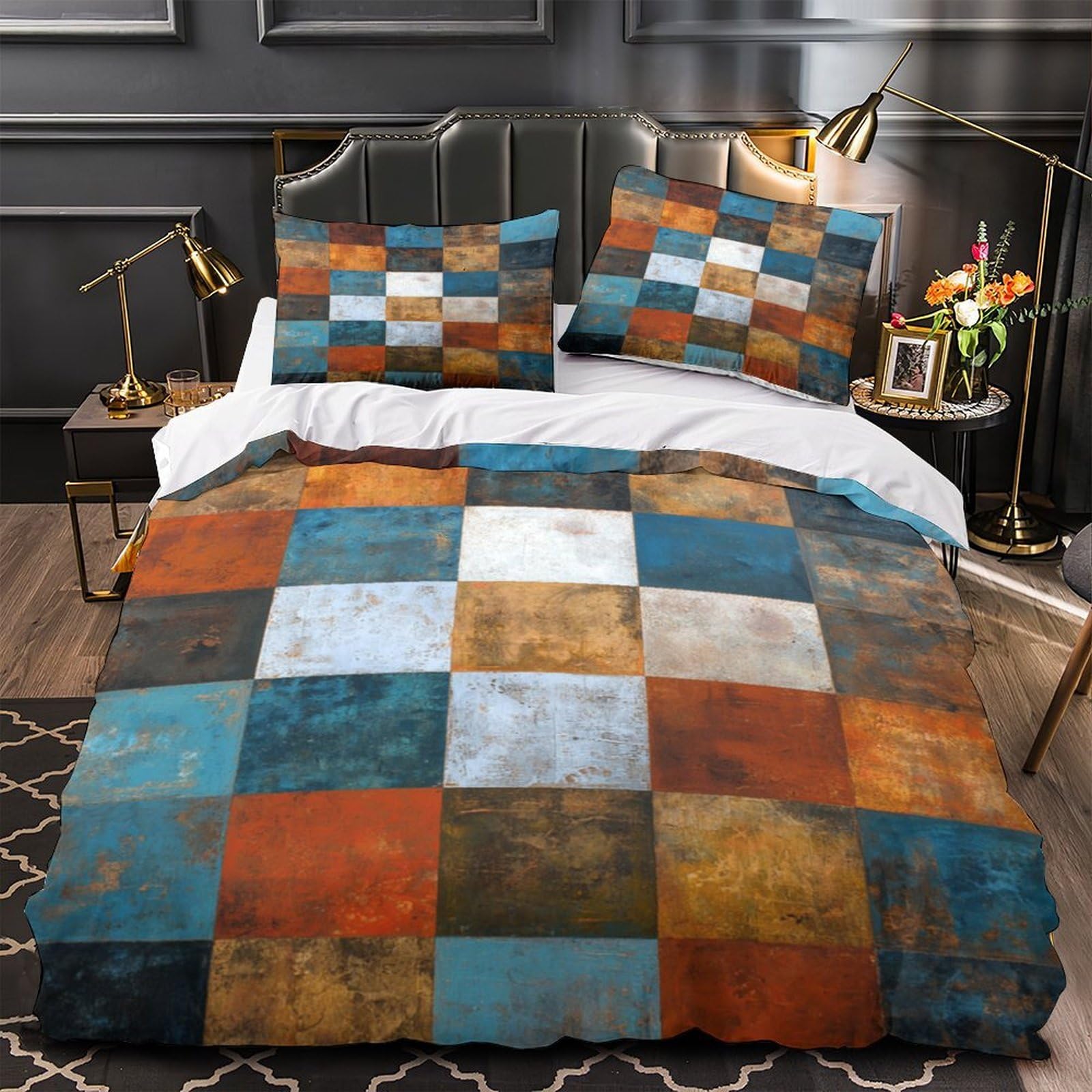 Housse de couette tracteurs bleus 3D effet douce confortable 240cm