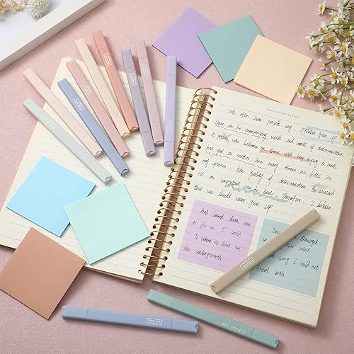 Miniatura 2 de Paquete de 6 resaltadores bíblicos, paquete de 6 notas adhesivas transparentes, suministros de estudio bíblico, estéticos para diario, resaltadores