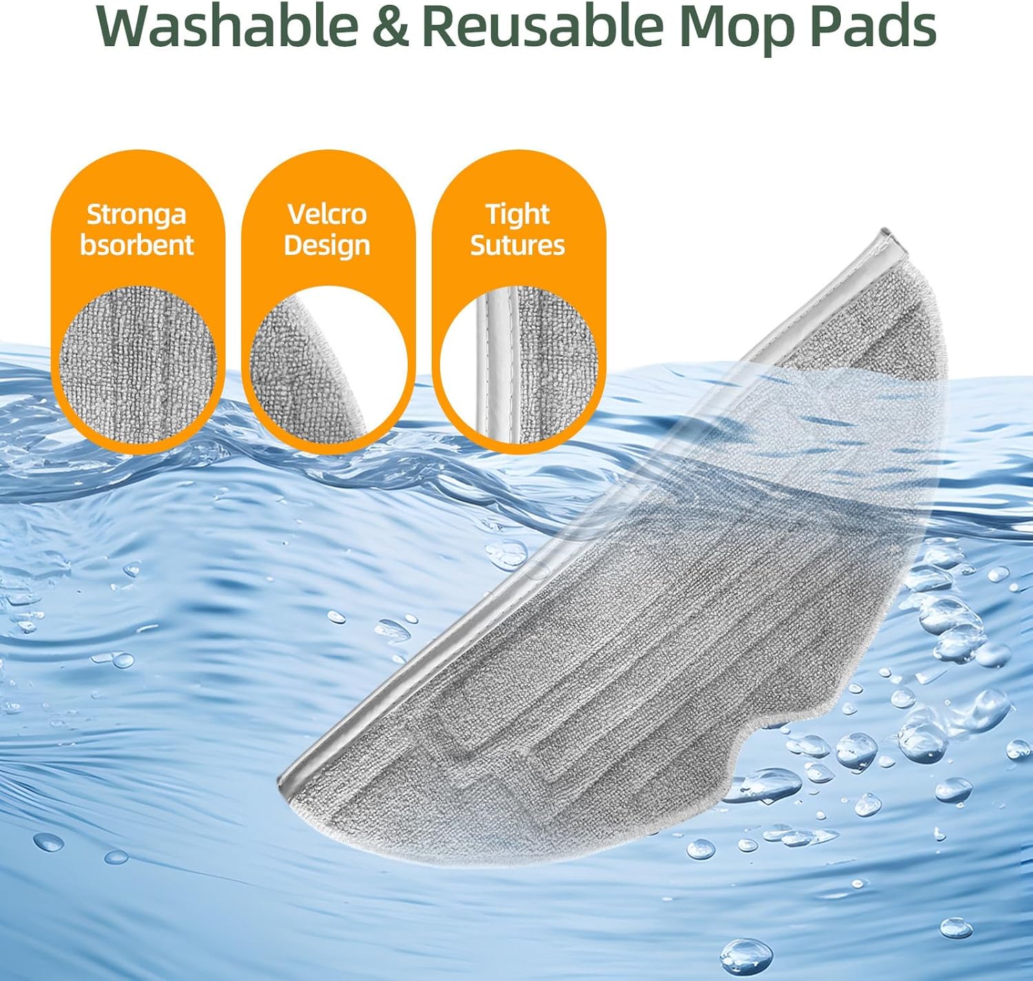 Replacement Accessories Kit Compatible with Roborock S8 Pro Ultra Robot Vacuum Cleaner, 2 Main Brush, 4 Side Brushes, 2 Filters, 4 Mop Pads, 4 Dust Bags, 1 Cleaning Brush