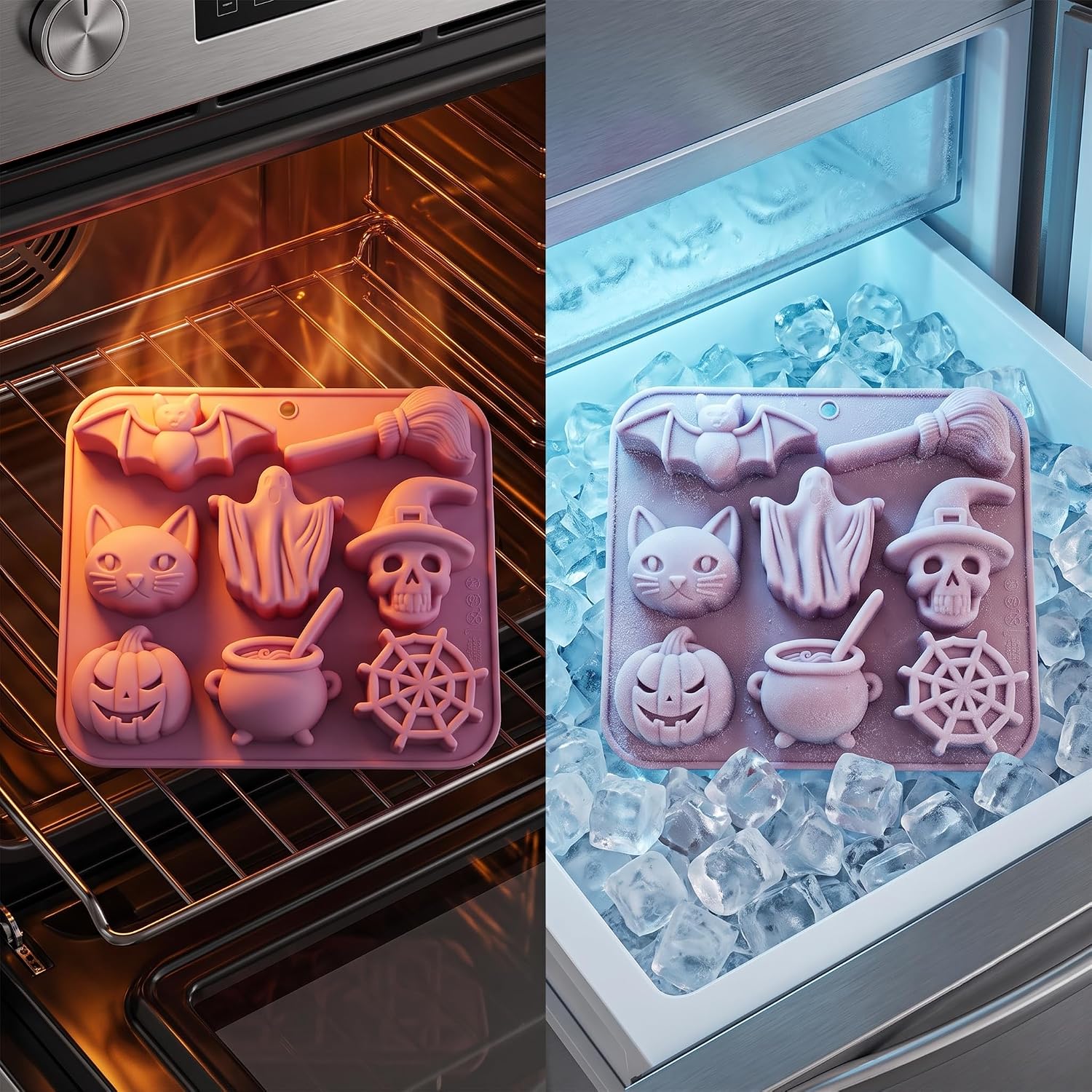 2PCS Halloween Silicone Mould, Chocolate Moulds Halloween, Chocolate Candy Mould