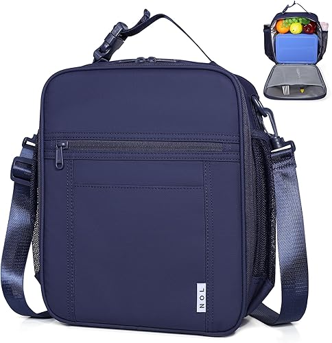 Miniatura 21 de Bolsa de almuerzo impermeable de nylon para niños NOL, bolsa de almuerzo aislada, fiambrera para almuerzo, reutilizable, cierre con cremallera y asa
