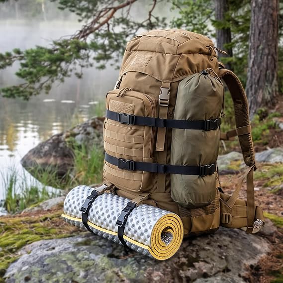 2-Pack Adjustable Nylon Tactical Backpack Straps for Outdoor Use