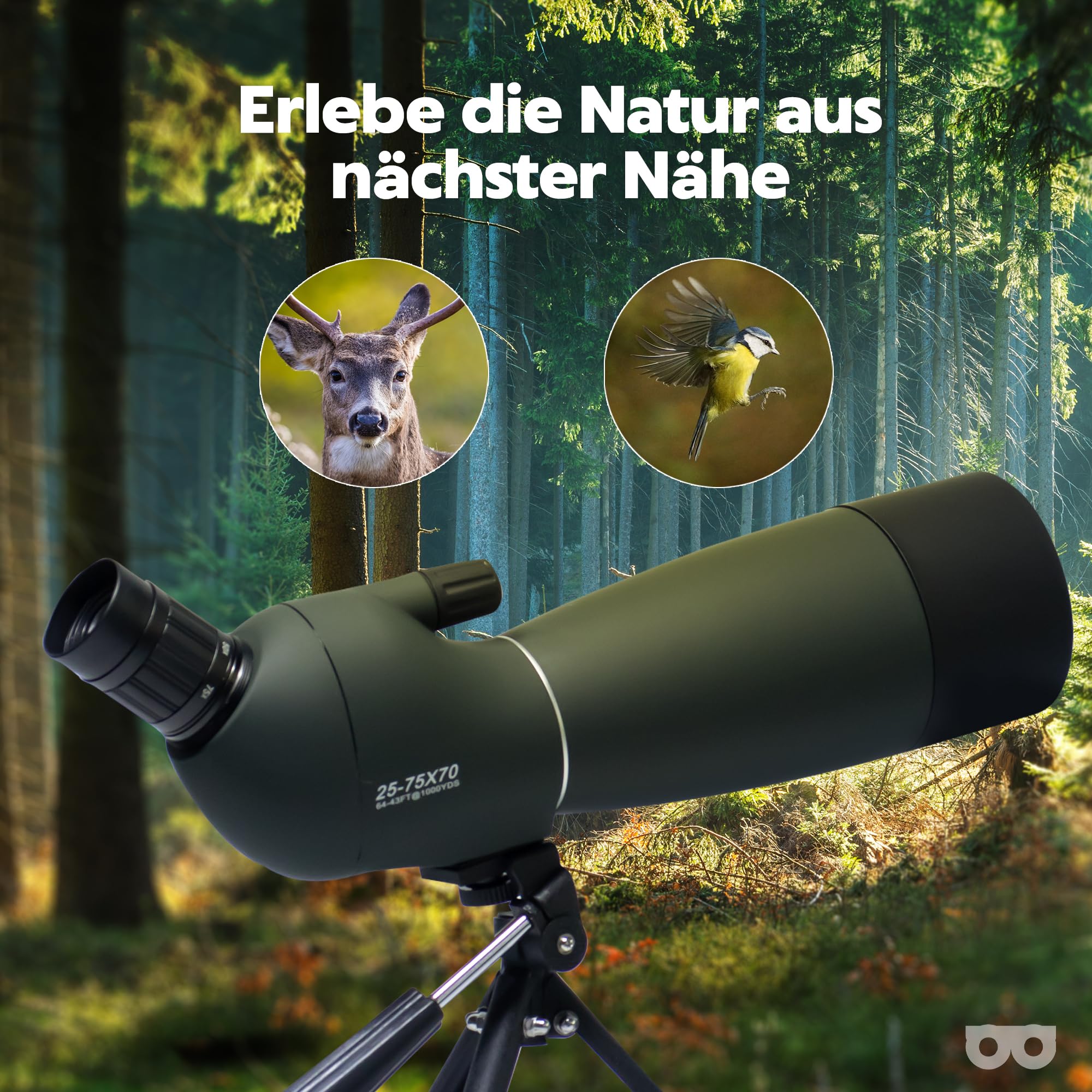 Spektiv 25-75x70 - HD-Zoom Spektiv mit FMC BaK-4 Prisma