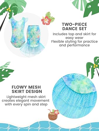 JiAmy Girls Tankini Swimsuit Ruffle Sparkle Scale Swim Set with Mesh