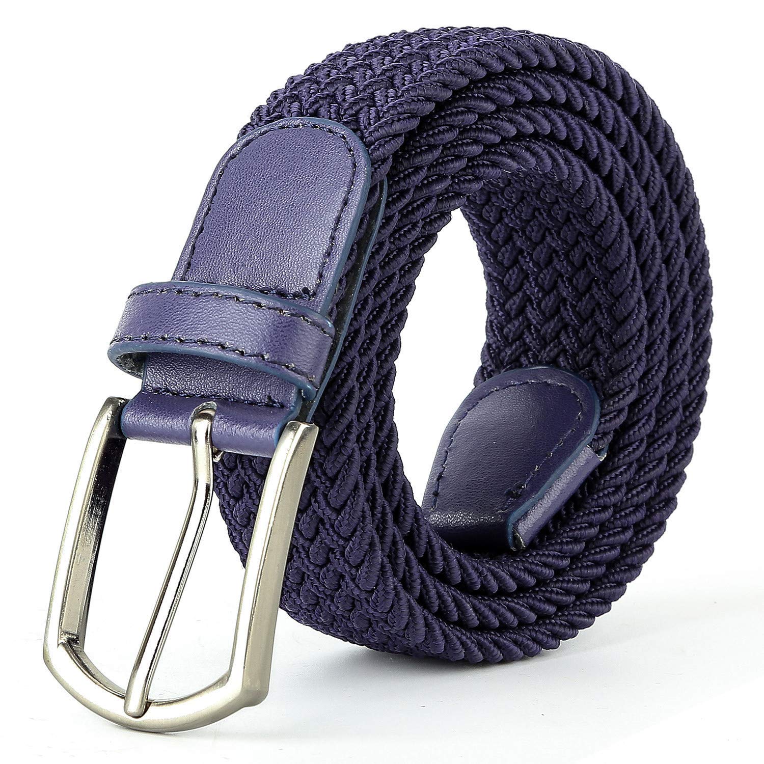 Braided Belts, Elastic Woven Canvas Fabric, Stretchy Material Blend for Fit, Flexibility and Strength, Gift Accessory in Multi Colors-image-34