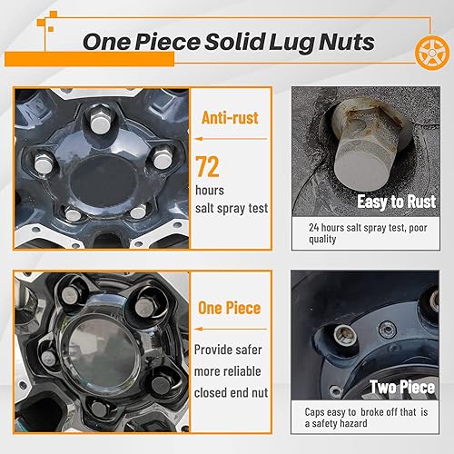 Miniatura 5 de MIKKUPPA 24 tuercas M14X1.5  Asiento hexagonal Mag de 78 pulgadas (0.866 in), repuesto para repuesto para Toyota Sequoia Tundra 6 Lug Stock Rim