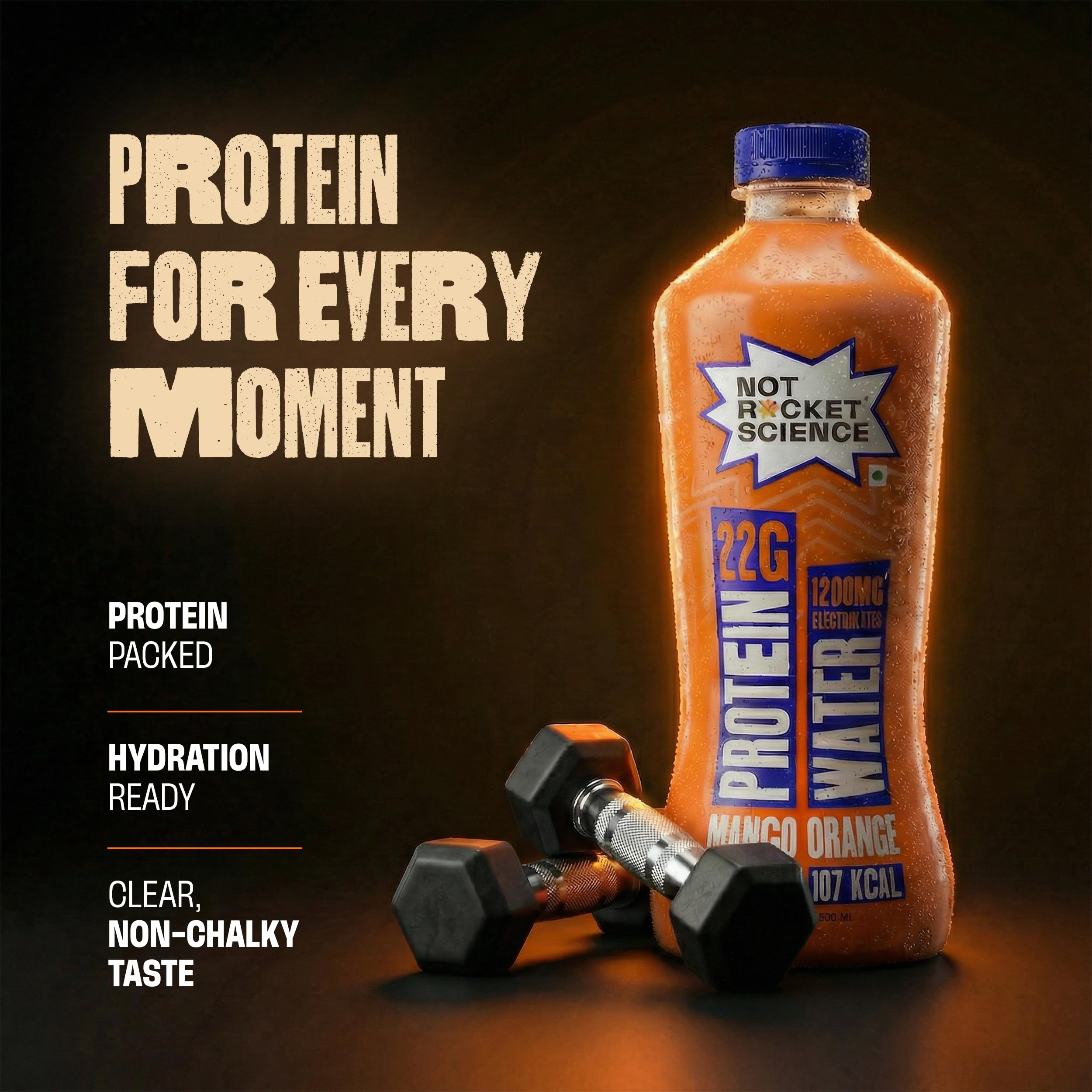 Not Rocket Science Protein Water - Mango Orange | 22g Clear Whey Protein Isolate | 1300mg Electrolytes | 5g BCAAs | Zero Sugar | High Protein Drink | 500ml Pack of 12 — Amazon image 5