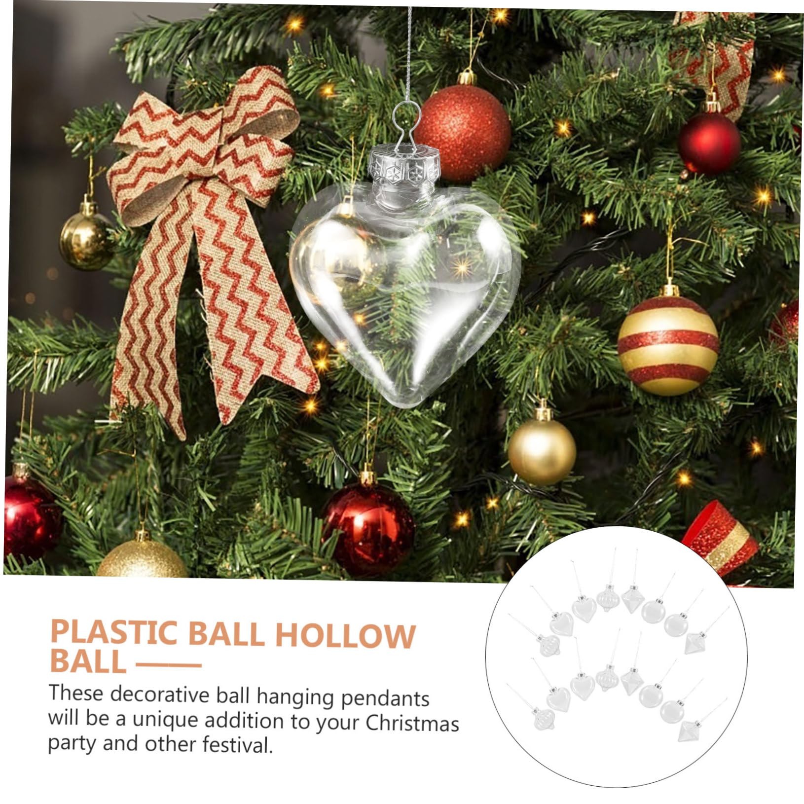 16pezzi Palline di Natale Trasparenti Pz Decorazioni da Appendere all Albero di Natale Articoli per Feste di Ornamenti Fai da Te Riempibili Decorazioni Natalizie