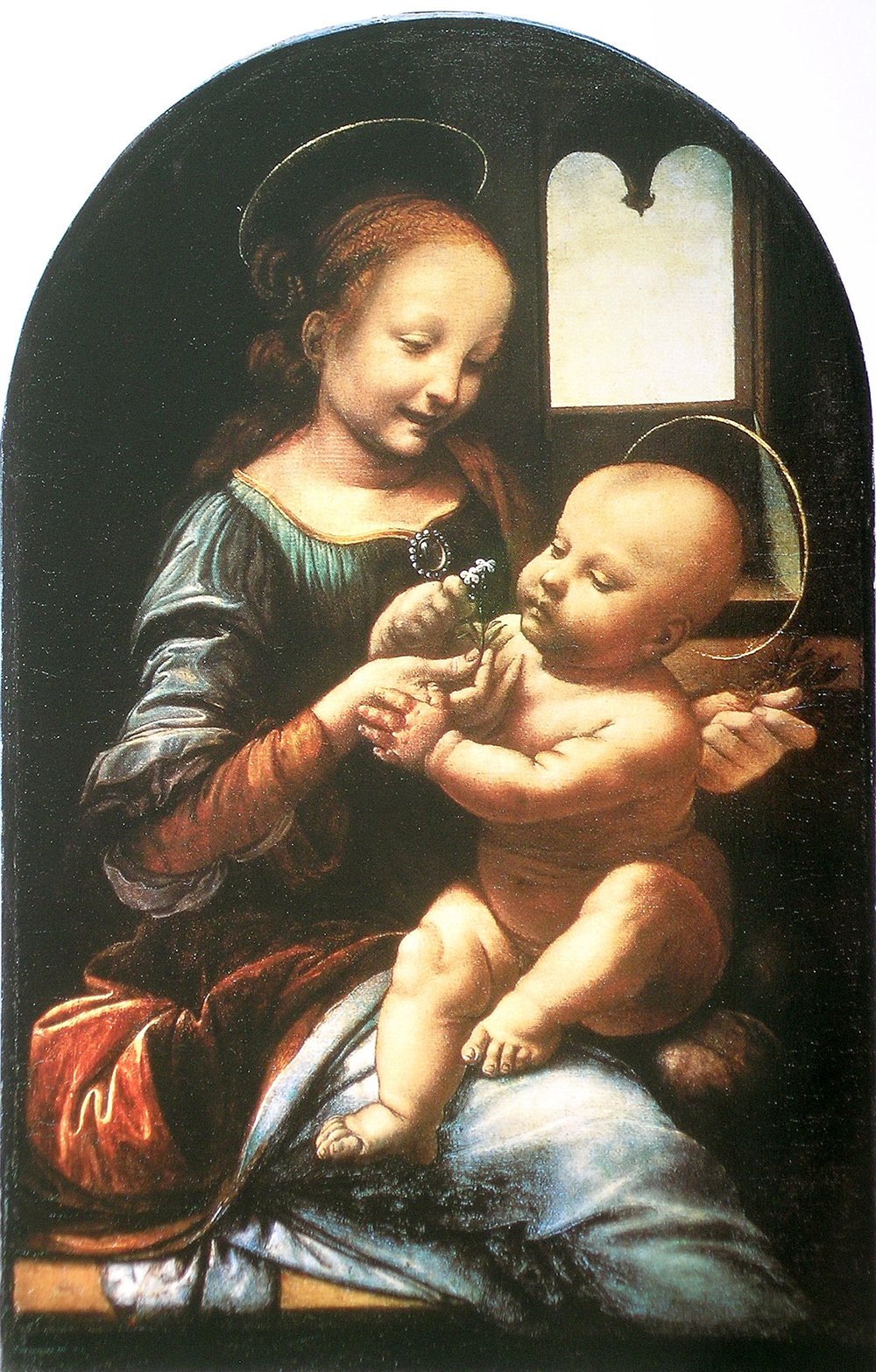 Lámina de Leonardo Da Vinci pequeña Madonna Benois impresión artística mate