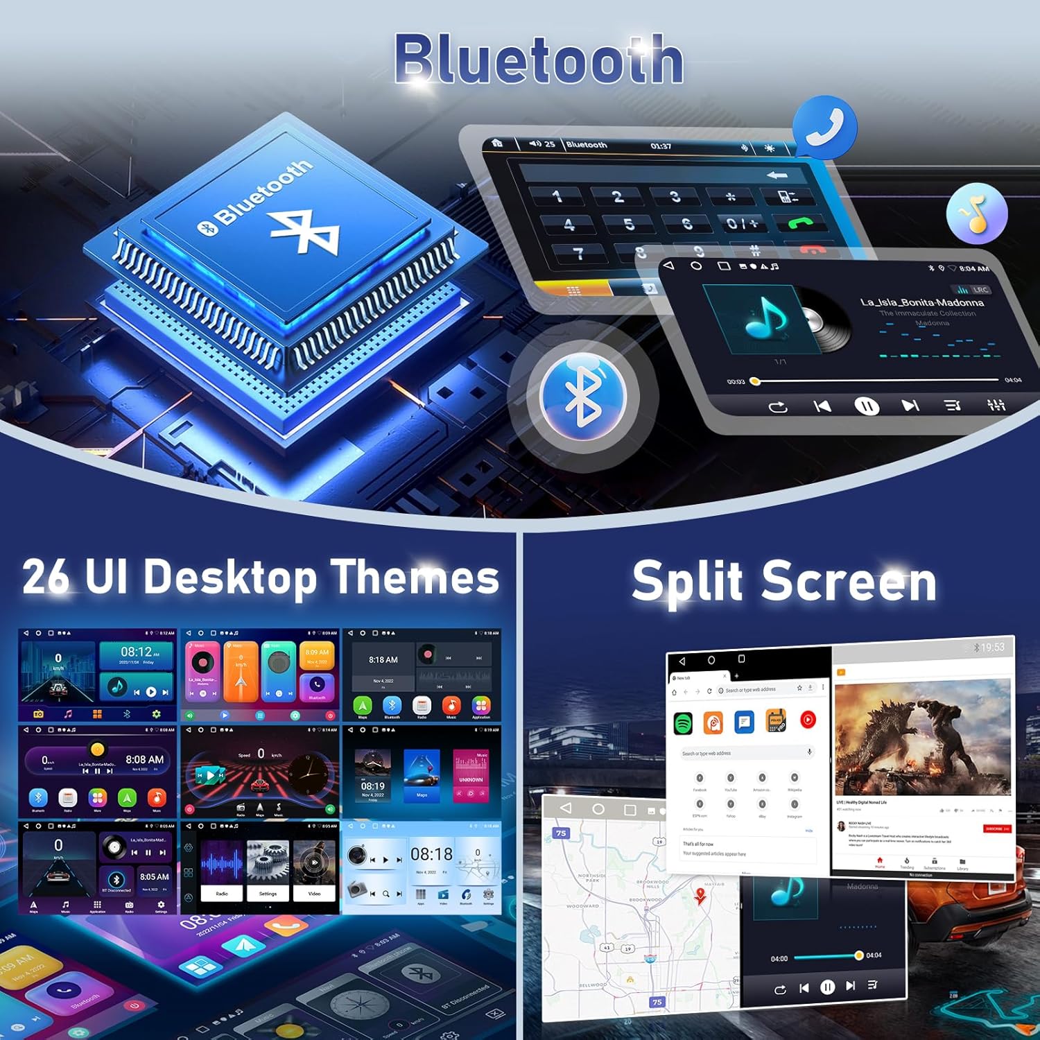 Car Radio for Mercedes Benz GL ML W164 X164 ML350 ML500 ML280 GL320 GL350 GL450 2005-2011 with Carplay&Android Auto, [2+64G] 9 inches Android Bluetooth Touchscreen ML350 Stereo