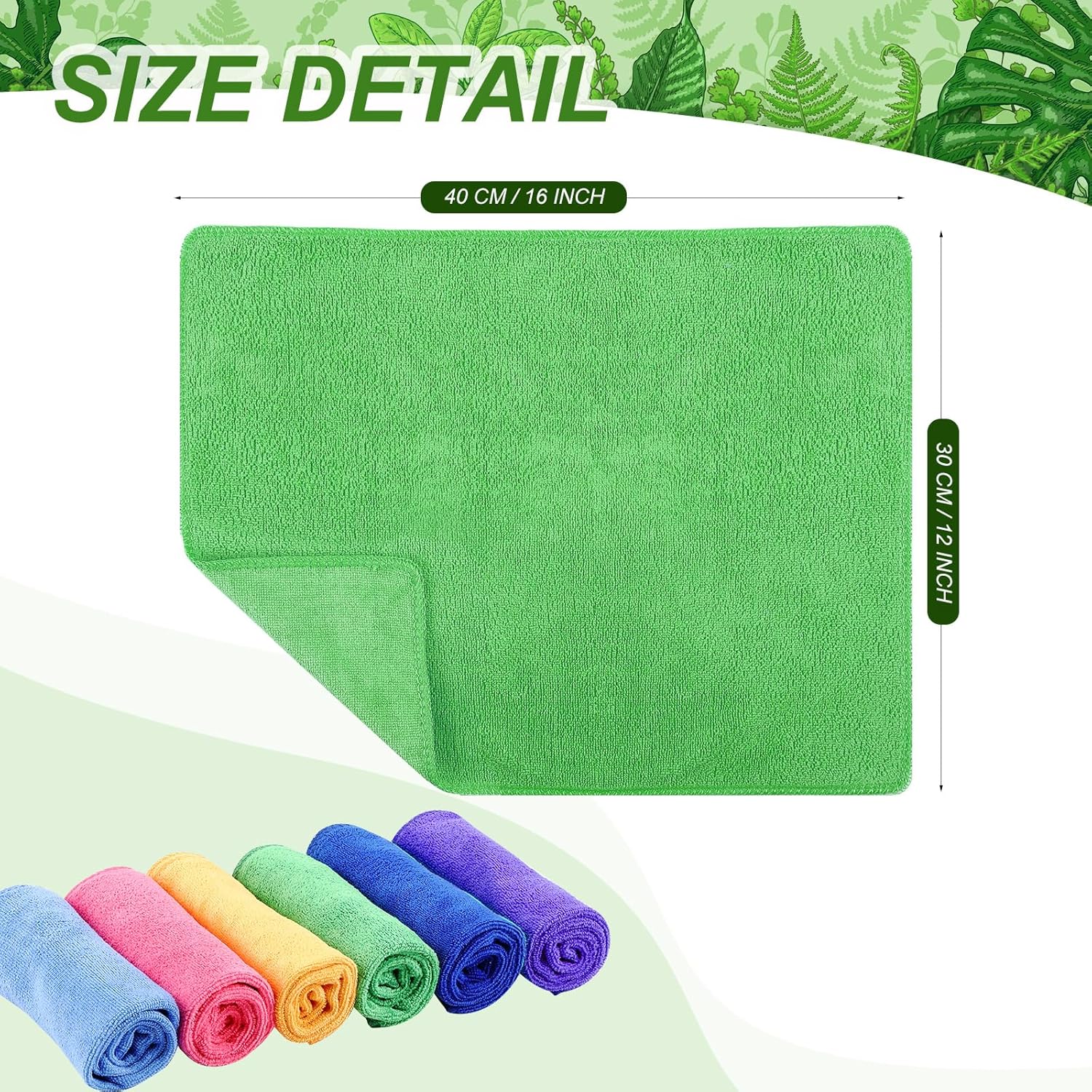 Preboun 300 Pack 12 x 16 Inch Microfiber Cleaning Cloth Bulk Multipurpose Reusable Washable Cleaning Rags Absorbent Towels for House, Kitchen, Car, Office, Window(Multicolor)