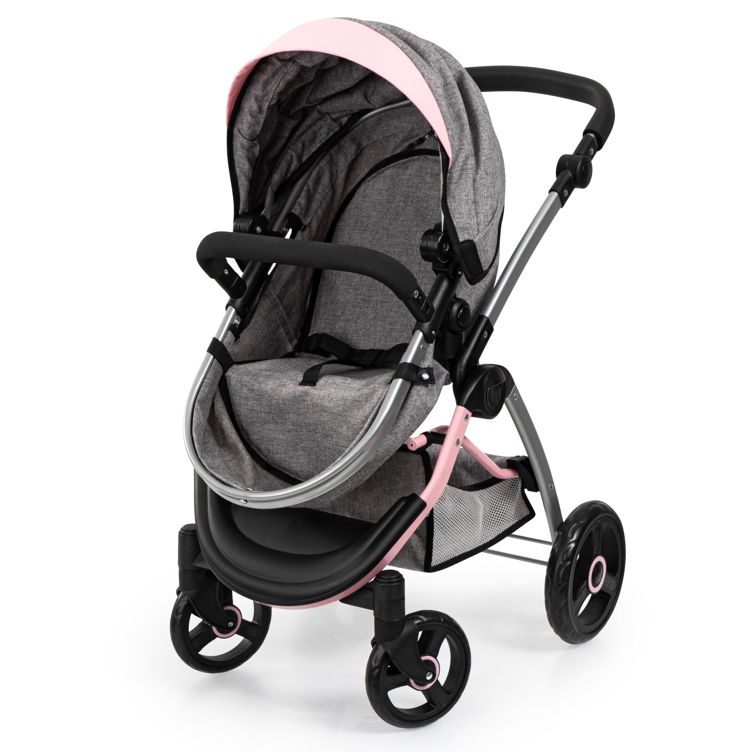 Poussette Pour Poupée City Max Convertible - Guidon Réglable, Roues Pivotantes - Pour Poupées Jusqu'à 46 Cm