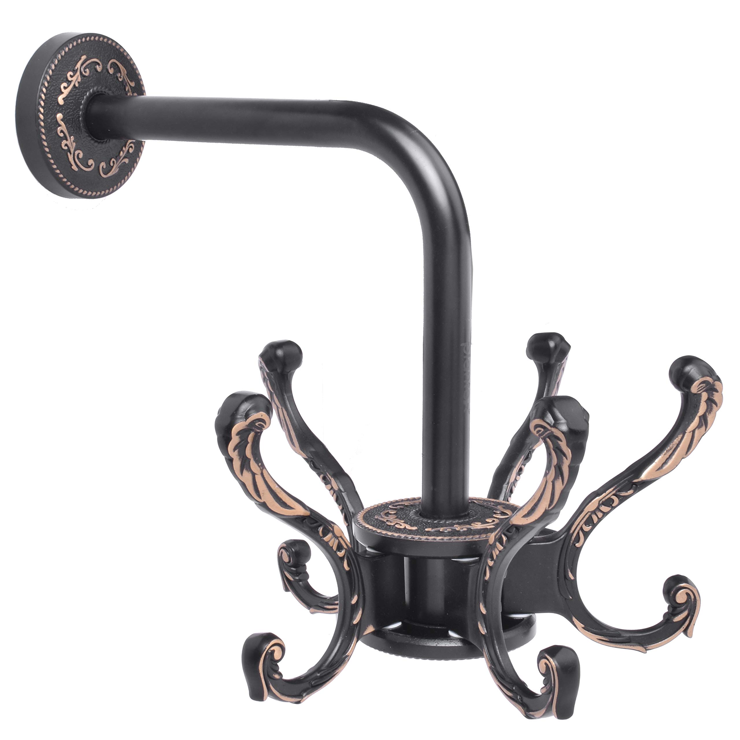 Plantex Aluminium Wall Mount 360° Swivel Towel Hooks (Black & Gold) (B08C7RXVS1) Amazon Price History, Amazon Price Tracker