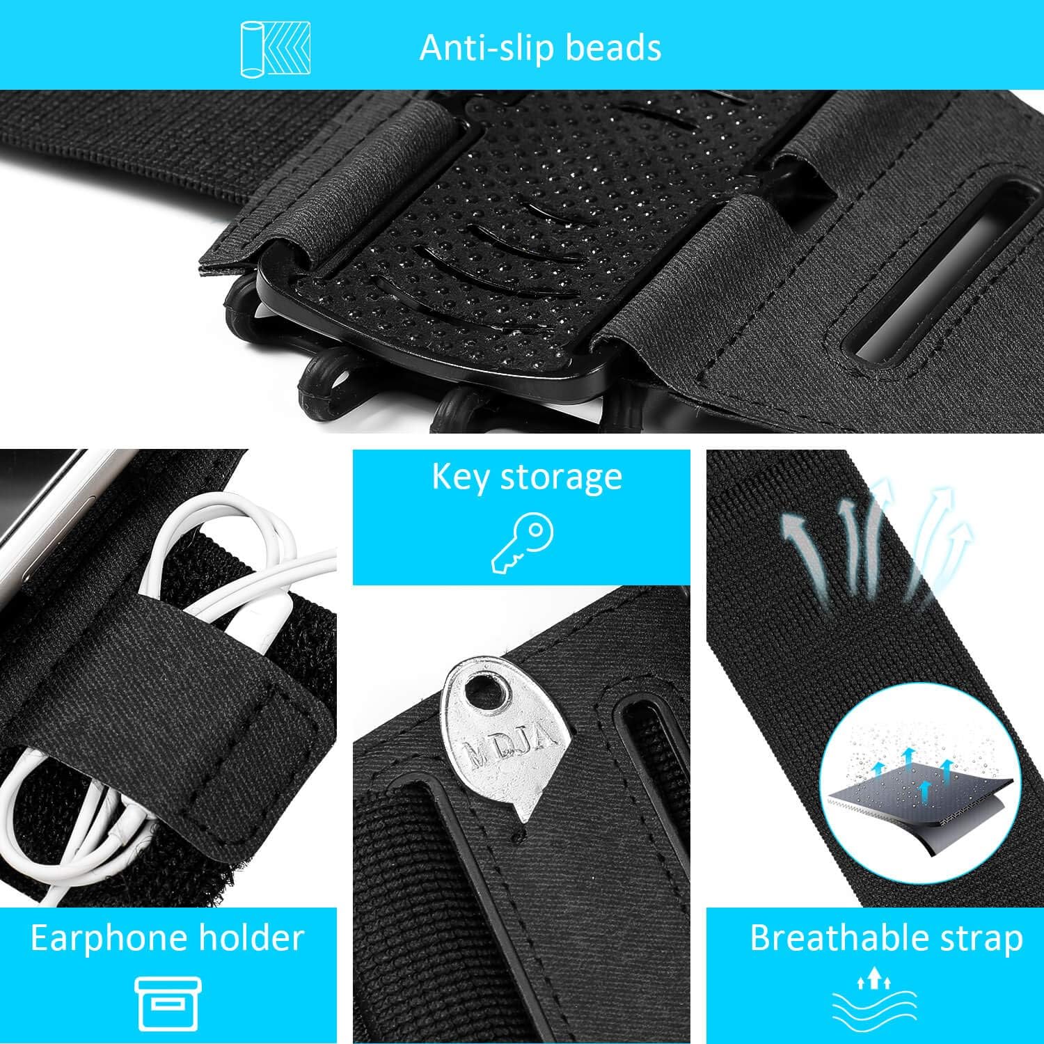Newppon 180° Rotatable Running Phone Armband :with Key Holder for Apple iPhone 12 11 Pro Max Xs XR X 8 7 6 6S Plus Samsung Galaxy S10 S9 Edge Note 8 Google Pixel,for Sports Workout Exercise Jogging : Cell Phones & Accessories