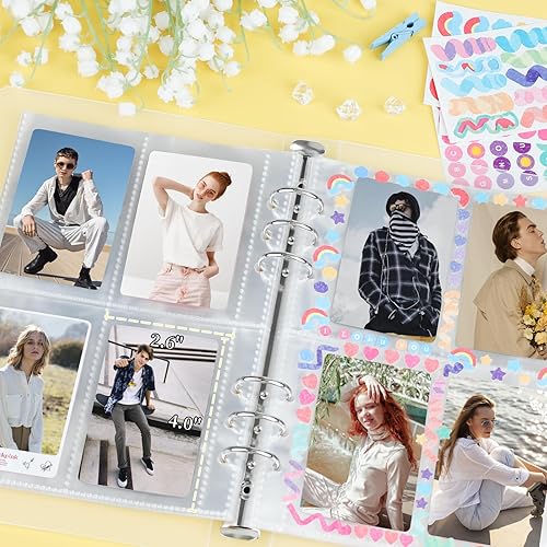 Miniatura 6 de RIO Direct Carpeta para tarjetas fotográficas A5 KPOP con 200 bolsillos, soporte para tarjetas fotográficas KPOP con 25 mangas, carpeta transparente