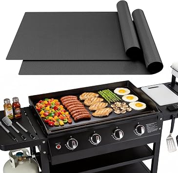 Blackstone Griddle Accessories Custom Nonstick Mat for 28 Inch Black stone, 2 Pack Reusable Liner to Protect Griddle | Blackstone Accessories for Outdoor Cooking & Easy Cleanup