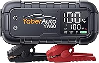 YaberAuto YA60 8000A Jump Starter: 65W Fast Charge, Boosts All Gas/12L Diesel, 150W Power Bank, 600LM Lights