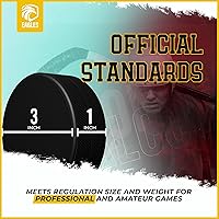 Vista 2 de EAGLES Ice Hockey Pucks 1, 2, 3, 6 or 50 Pack High Grade Pucks Official Regulation Weight & Size for Practice & Classic Training - 6 oz Diameter