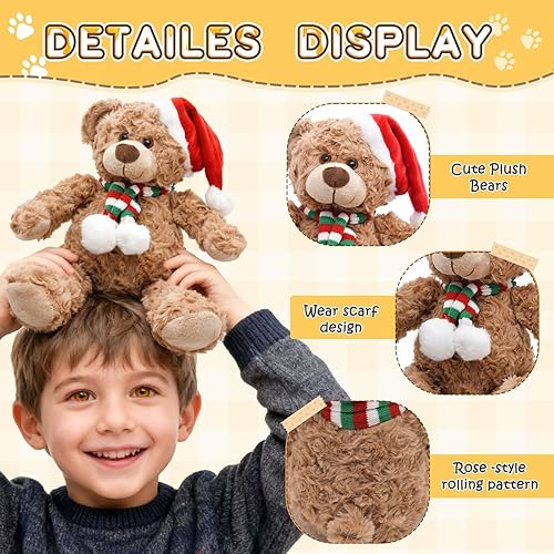 Miniatura 4 de Osos de Peluche Rellenos de 12 Pulgadas con Corazón Rojo, Juguetes de Animales de Felpa Suave para EllaNovia Amante Mamá Regalos para Niños