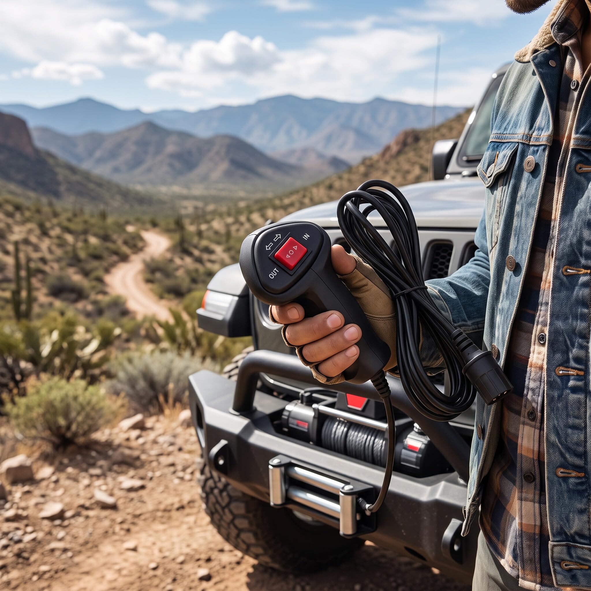 Télécommande universelle de treuil électrique avec câble de 2,8 m pour voiture tout-terrain