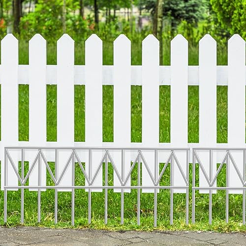 Miniatura 6 de GRELWT Paquete de 5 vallas de barrera de animales de 24 pulgadas de largo x 15 pulgadas de alto, valla subterránea sin excavación, estacas