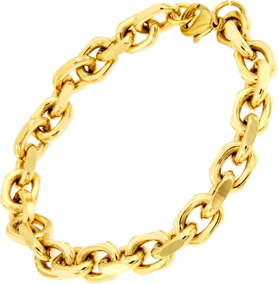 Bracciale originale italiano con ponticello 'Traversino' placcato oro rosa o doublé largo 5 mm lunghezza a scelta donna uomo regalo gioielli dalla fabbrica Tendenze-Italy, 25 centimeters, placcato oro