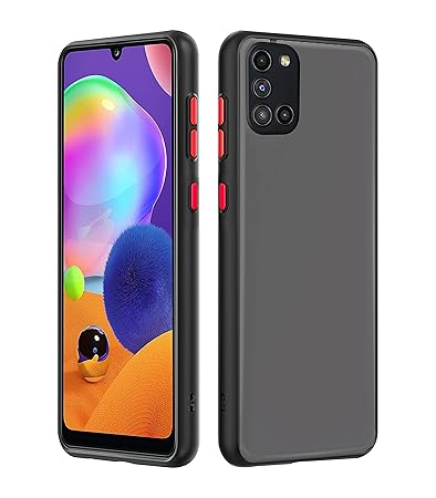 Pikkme Samsung Galaxy A31 Smoke Cover Protective Shockproof Matte Hard Back Case Cover for Samsung Galaxy A31 (Black)