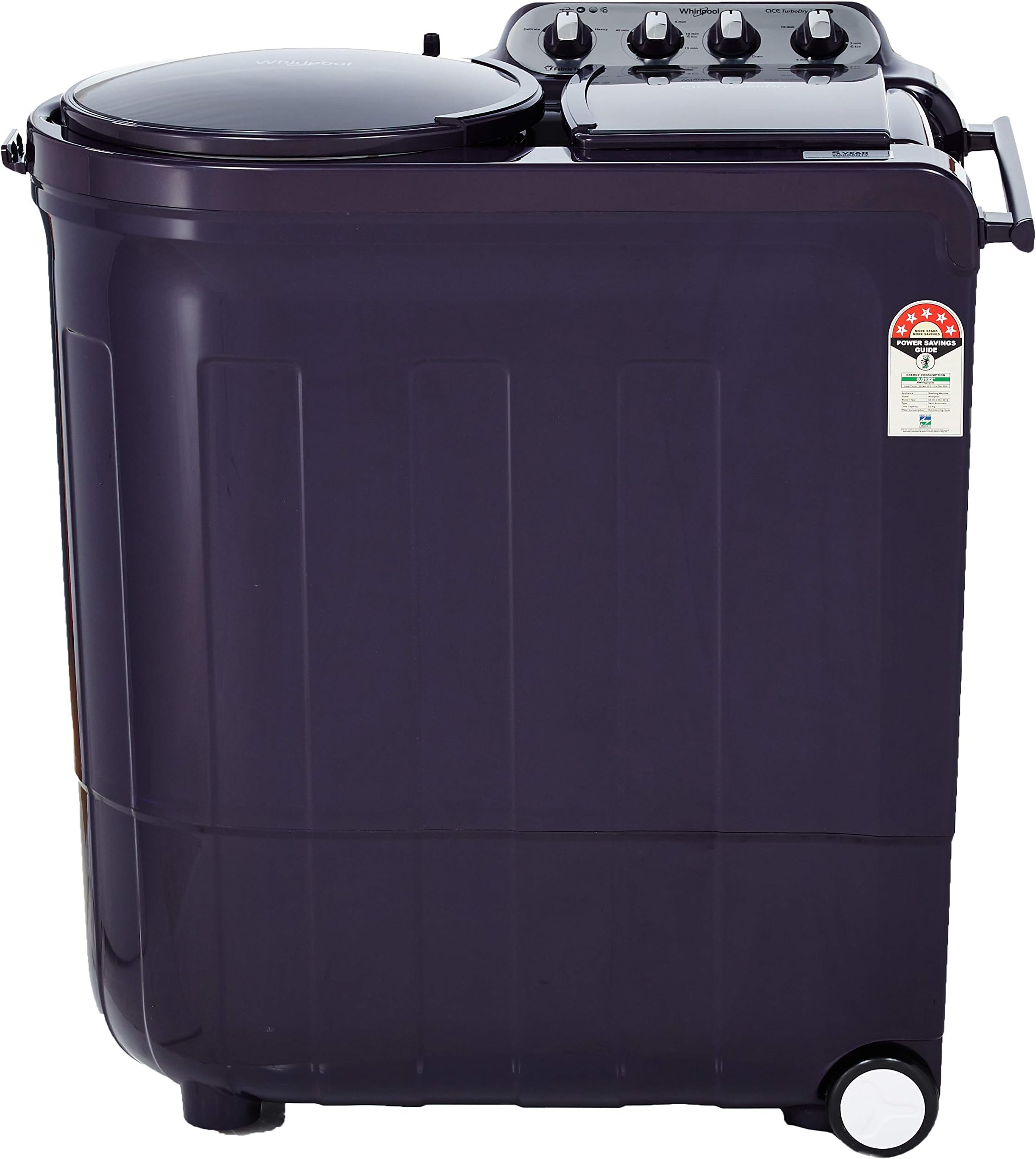 Whirlpool 8.5 Kg 5 Star Semi-Automatic Top Loading Washing Machine (ACE 8.5 TURBO DRY, Purple Dazzle)