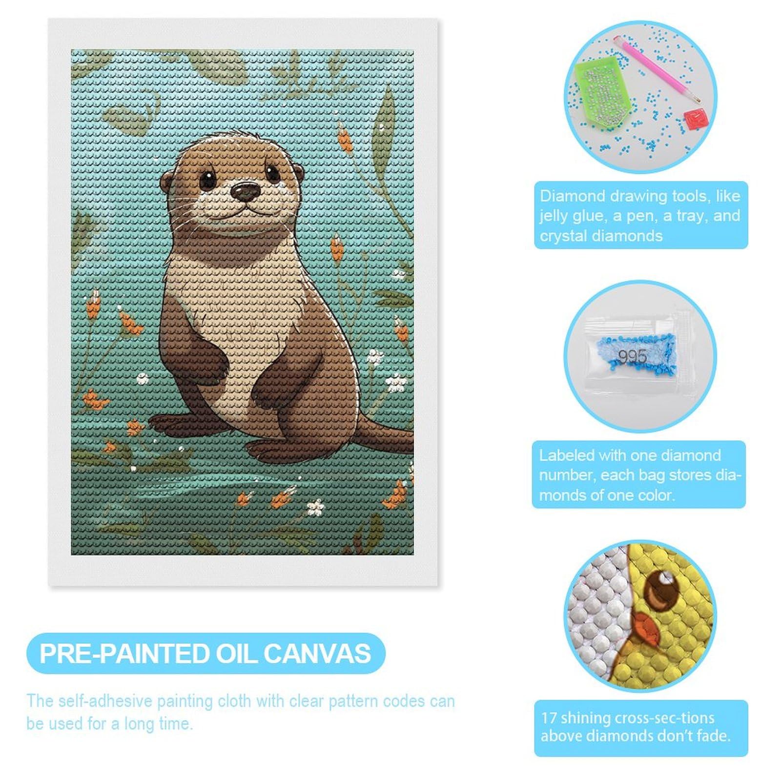 Amazon.com: Cartoon Cute Otter 5D Diamond Art Kits for Adults