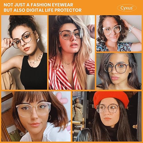 Miniatura 2 de Browline Design Gafas de luz semi azul y marcos redondos de ojos de gato, gafas de luz azul, gafas de computadora, anteojos de filtro de bloqueo UV