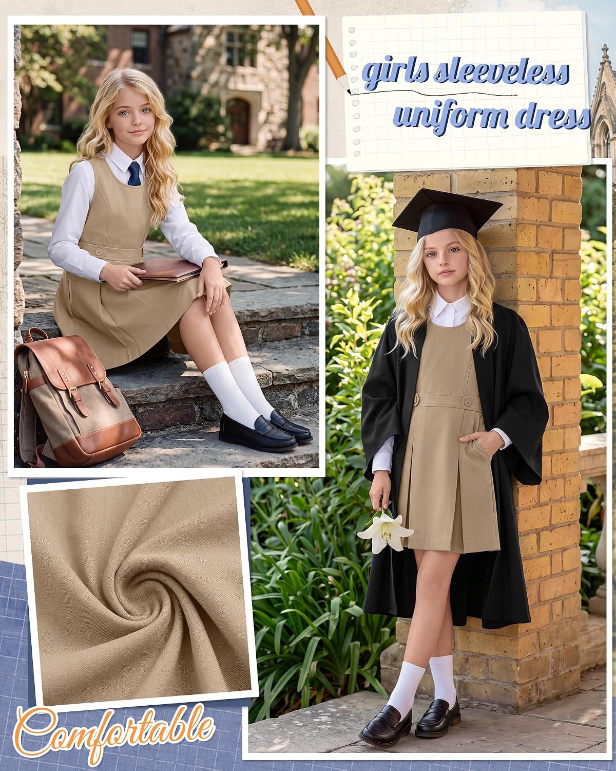 Girls' Uniform Dress School Jumper image 3