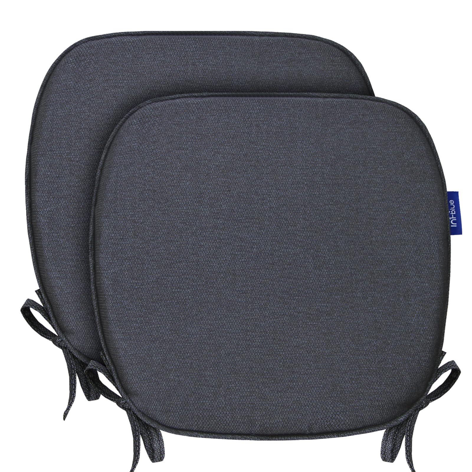 SleepMan Outdoor 17"x16" Chair Cushions with Ties Set of 2, Water Resistant All Weather U-Shape Seat Pads for Patio Garden Furniture Indoor (Set of 2,