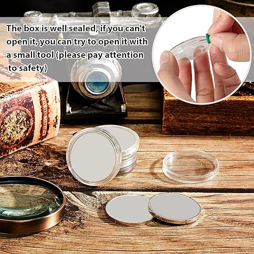 Miniatura 5 de Yookeer 30 unidades de moneda de dólar de plata 1.496 in transparente titular de la cápsula de barra de plata para Morgan Peace Dollar