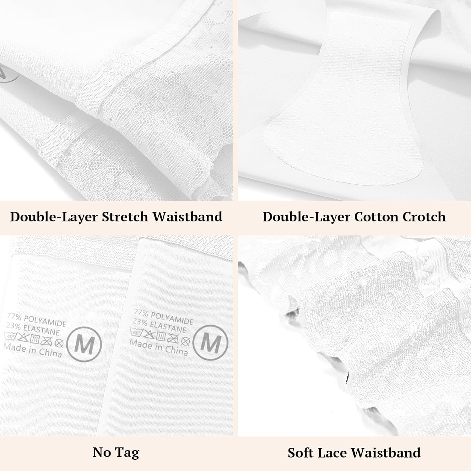 5 Pack Womens Underwear Seamless Slim Fit Sexy Lace Cheeky Soft Panties Size S - Image 5