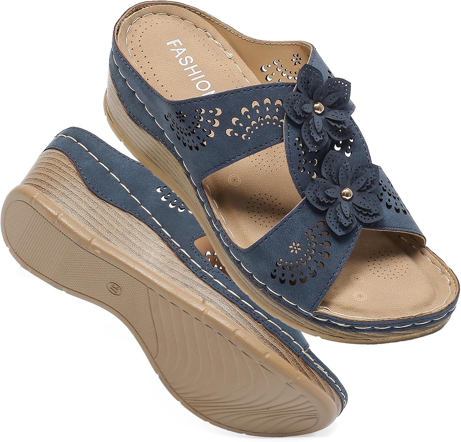 Womens Wedge Sandals, Platform Sandal Dressy Summer Slides Comfortable Walking Shoes, Soft Casual Orthopedic Sandals Shoes for Women