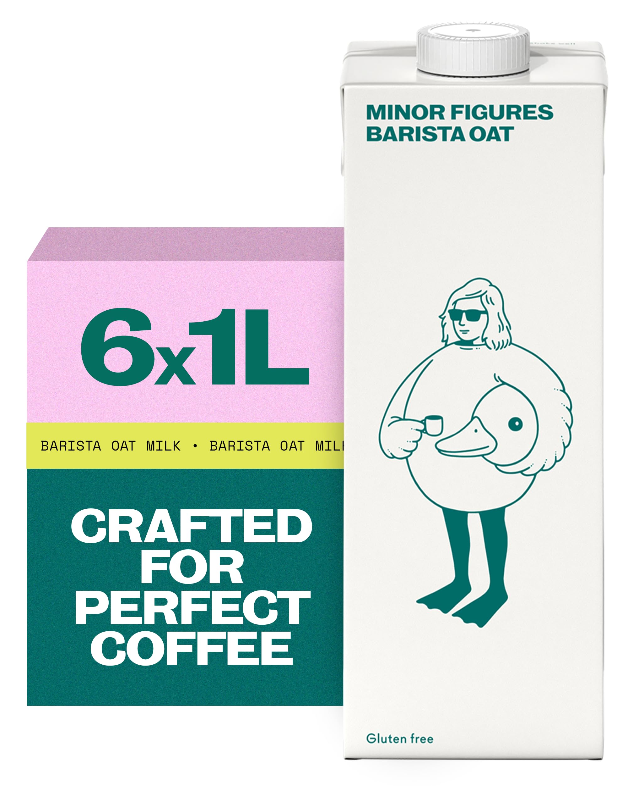 Minor Figures Barista Oat - Perfect for Smooth, Velvety Coffees, Lattes, & Matchas – Vegan – Non-Dairy – Shelf-Stable – 1L x 6 cartons