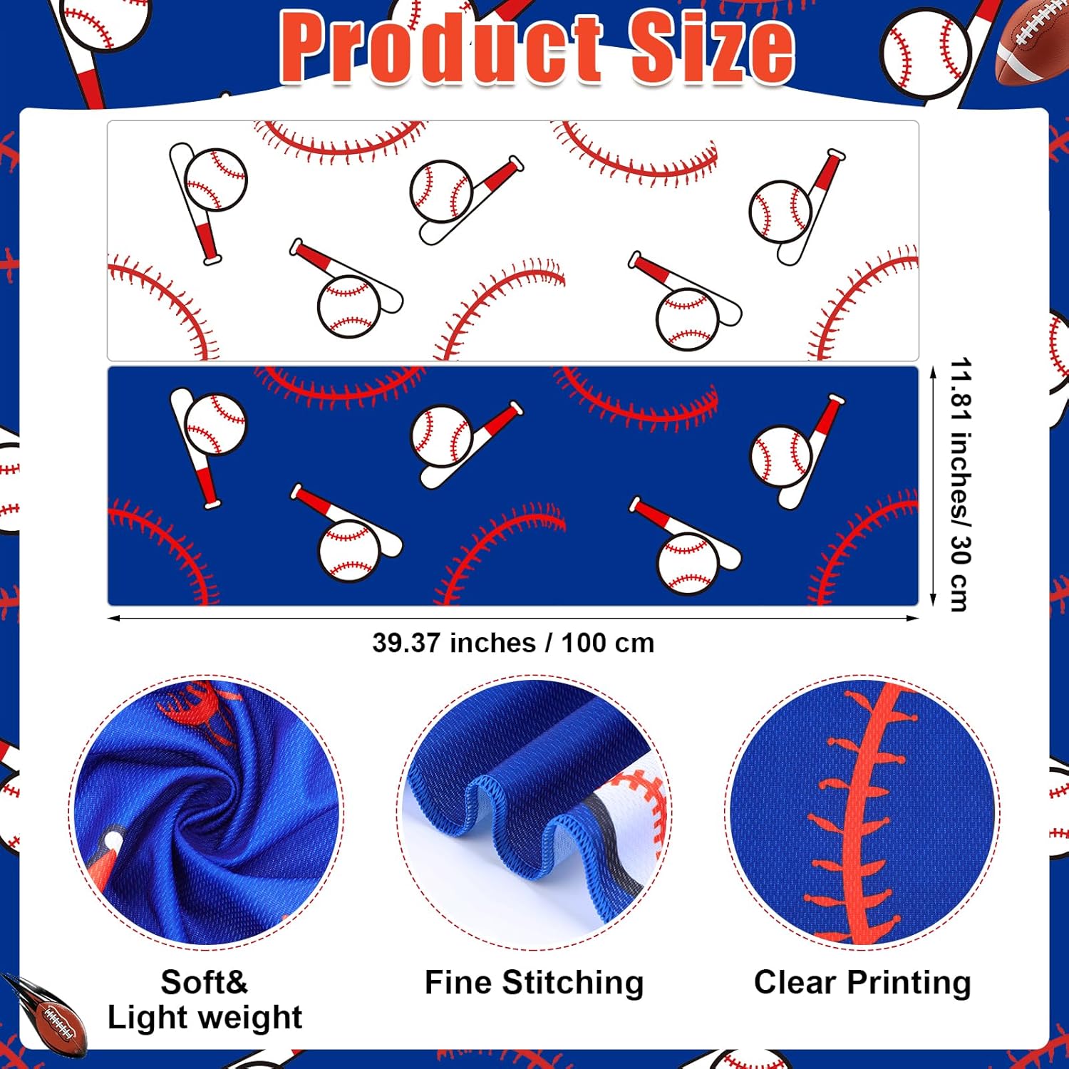 Reallnaive 18 Pcs Softball Cooling Towel Bulk 40 x 12 Inch Baseball Cooling Towel Sports Baseball Party Favor Softball Gifts for Team Ice Towels for Neck Face Quick Dry Breathable (White+Blue)