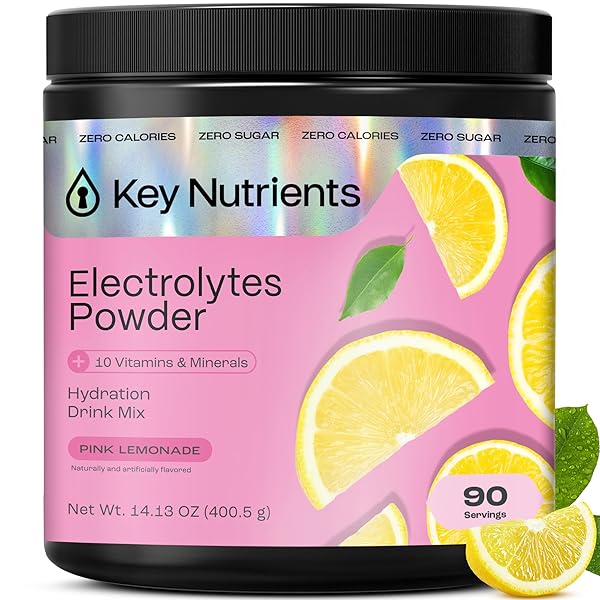 KEY NUTRIENTS Multivitamin Electrolytes Powder No Sugar - Tangy Orange Electrolyte Powder - Endurance & Energy Supplement - Hydration Powder - No Calories - 90 Servings - Made in USA