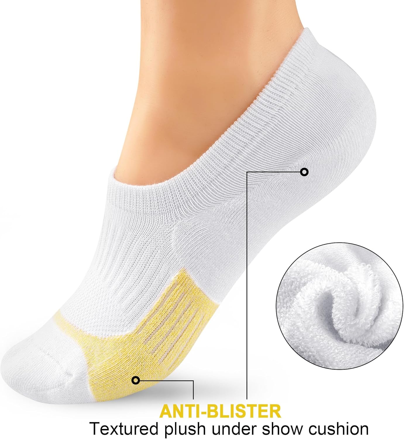 Gonii Womens No Show Socks Athletic Ankle Socks Cushioned Running Low Cut 5-8 Pairs - Image 4