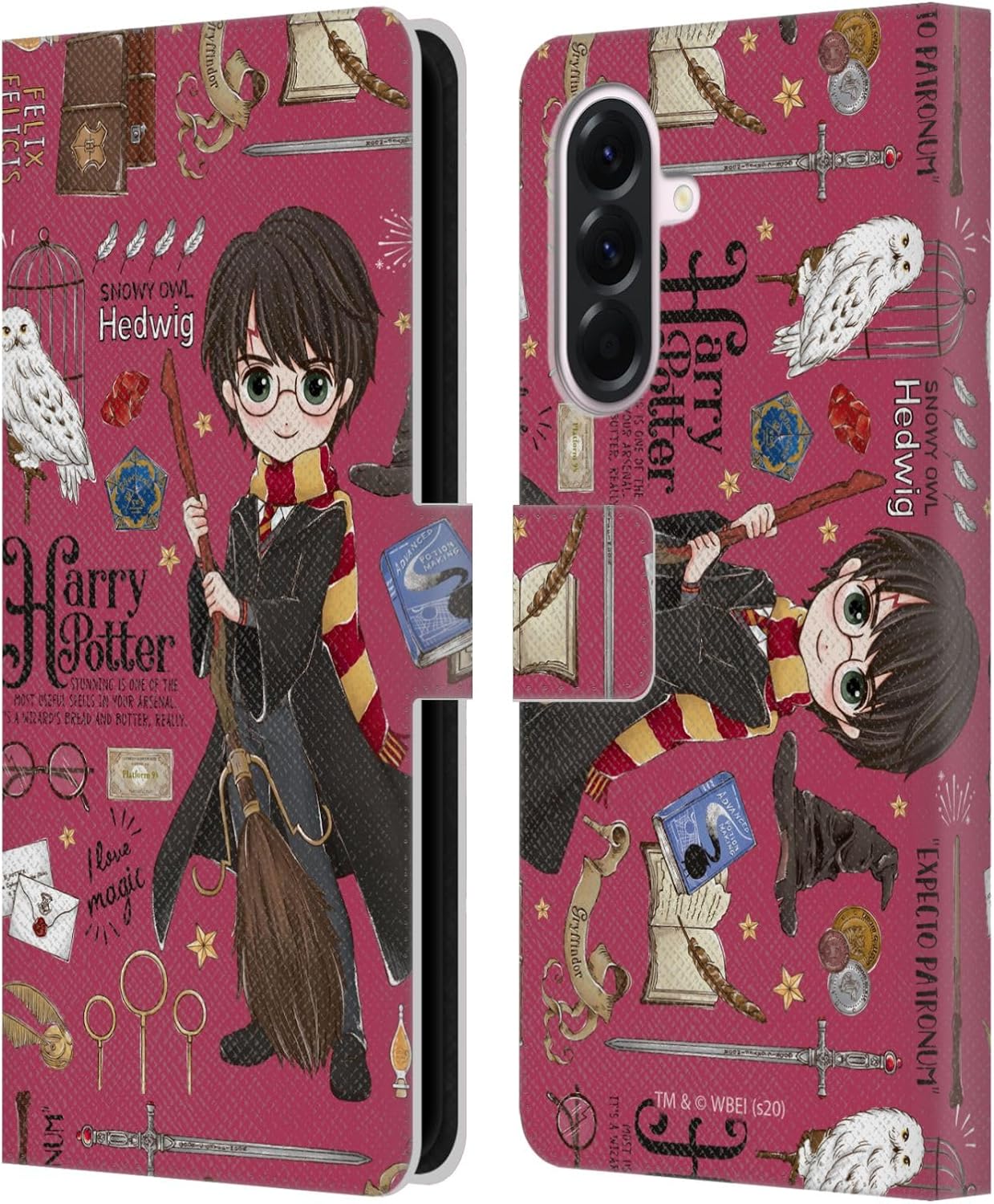 Head Case Designs Officially Licensed Harry Potter Harry Pattern Deathly Hallows XXXVII Leather Wallet Case Compatible with Samsung Galaxy A56 5G