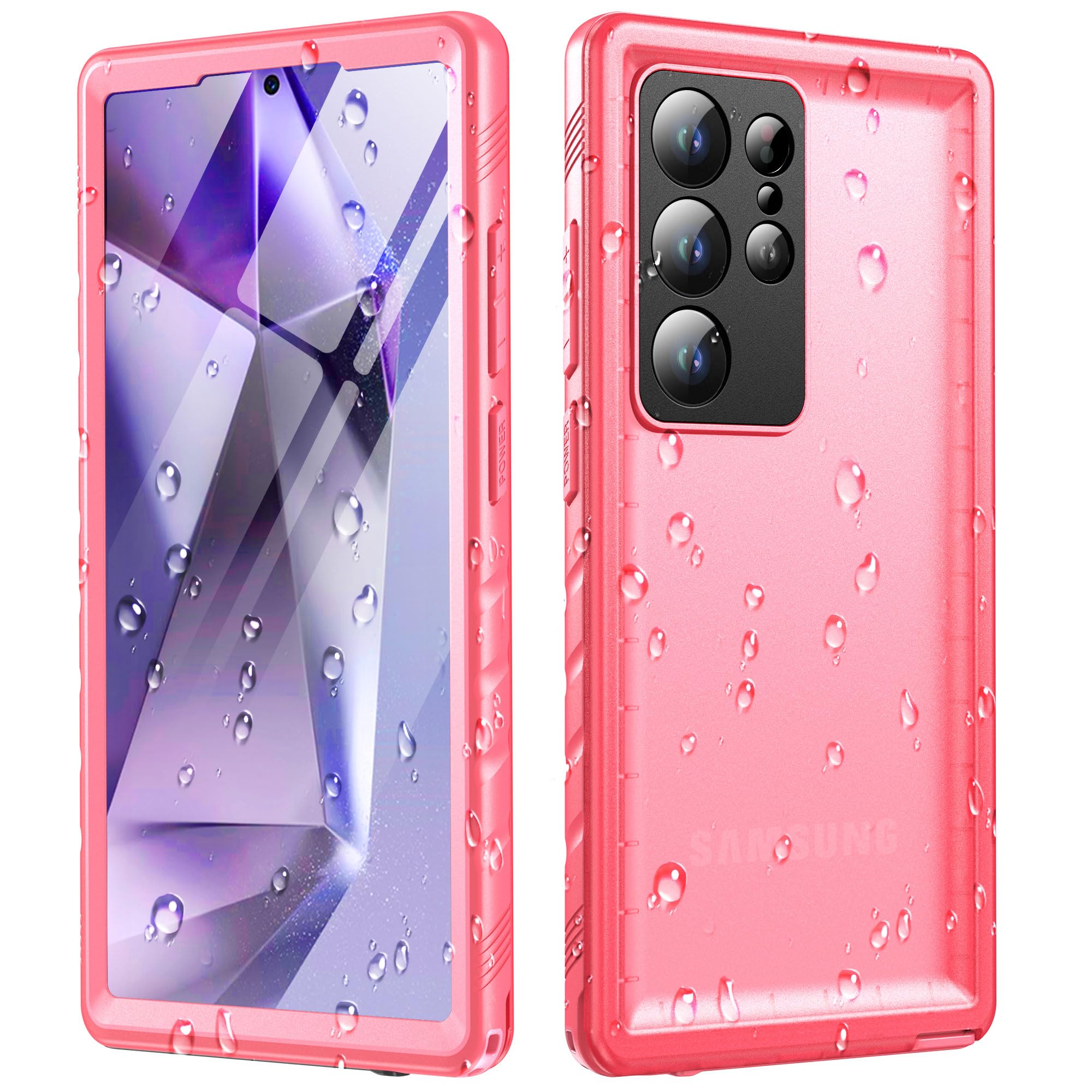Cozycase TOP Full Waterproof 360 Military Case for Samsung Galaxy S24 Ultra | With HD Screen Camera Protector, Heavy Duty Protective Shockproof, Double Water Dust Shock Proof, Hard Tough Front Back Cover