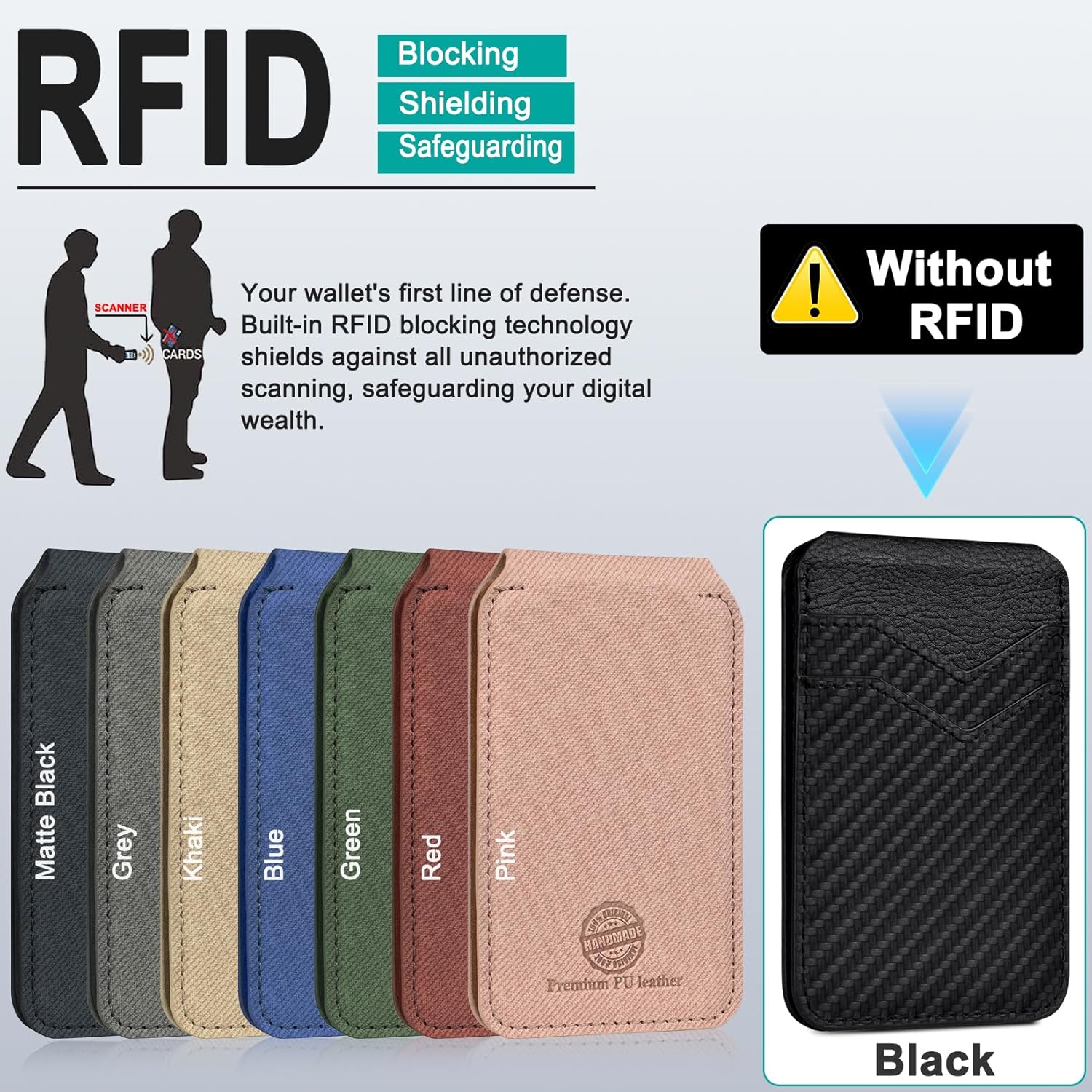 Upgraded for MagSafe Wallet, Magnetic Wallet for iPhone with Adjustable Stand, Slim for iPhone 17/16/15/14/13/12 Series, Not for 13/12 Mini, Black - Image 3