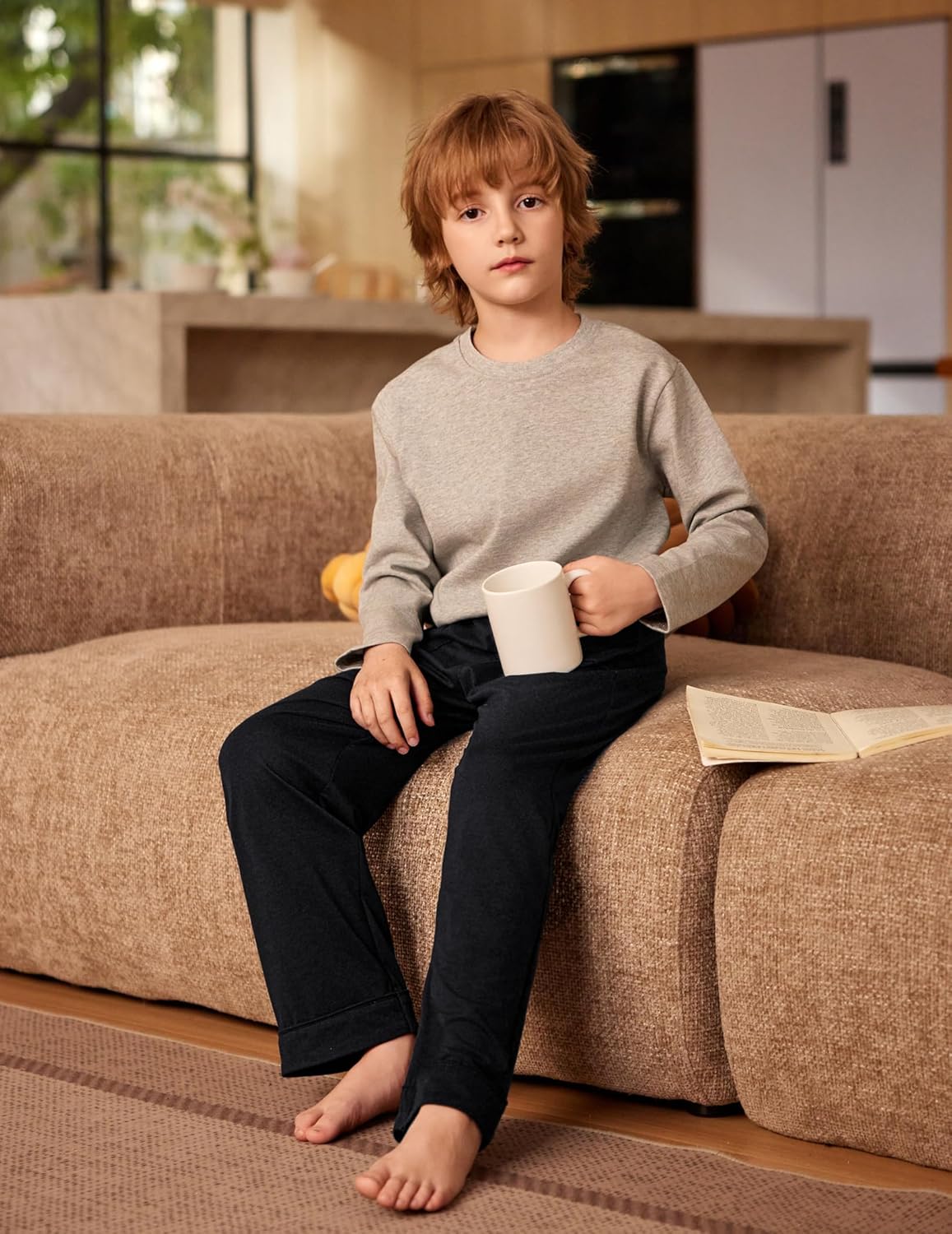 Arshiner Boys Pajama Pants Soft Long PJ Bottoms Plaid Lounge Pants for Boys 6-14 Years - Image 3