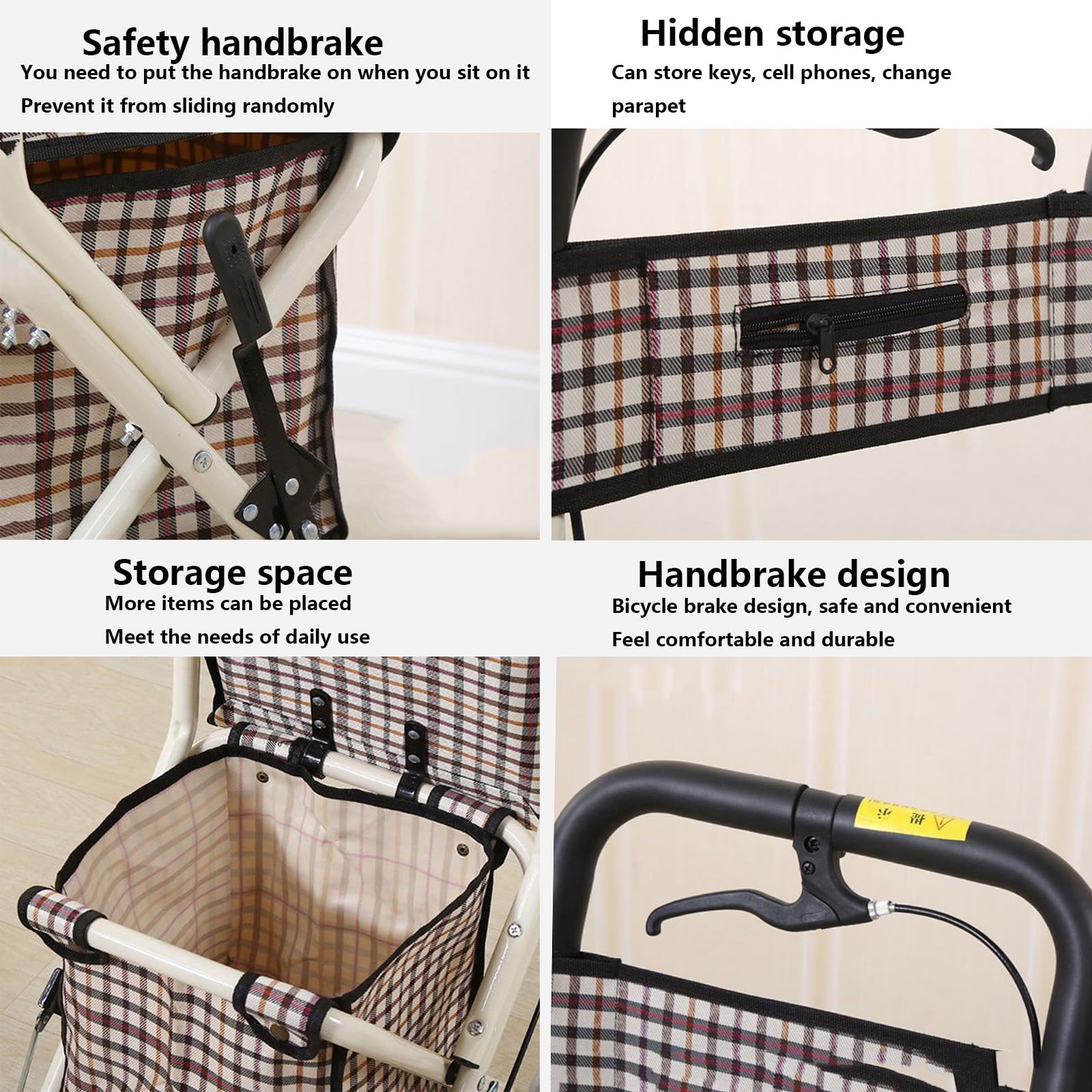 Andador plegable con ruedas para ancianos con asiento - Andador 2 en 1 para silla de ruedas y silla de transporte, ayuda a la movilidad