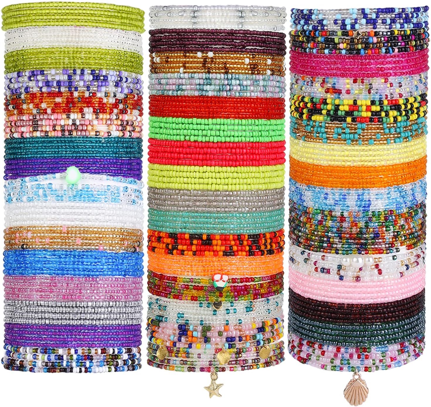 Waist Beads for Women Colorful Beaded Body Chain Elastic String Waist Chain Beach Bikini Belly Chains Summer Jewelry for Women