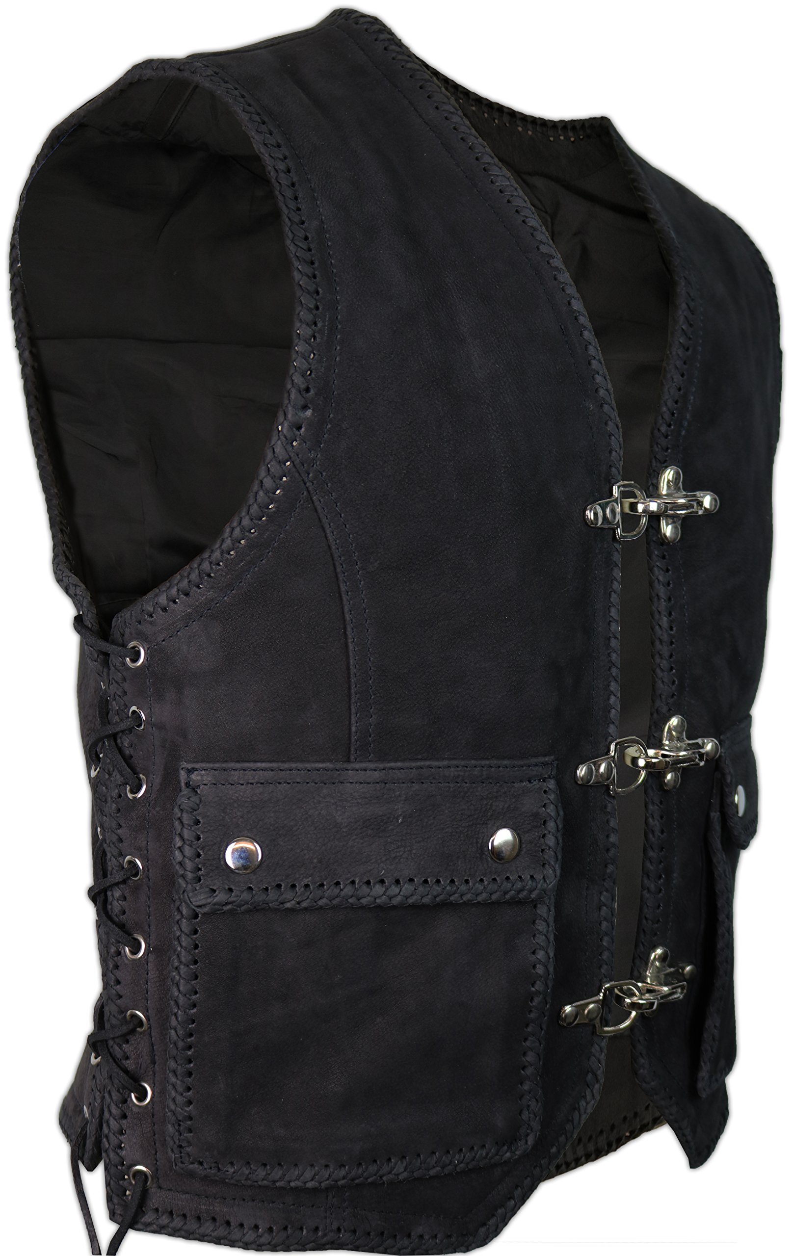 MDM Gilet in Pelle Uomo Motocicletta Nabuk