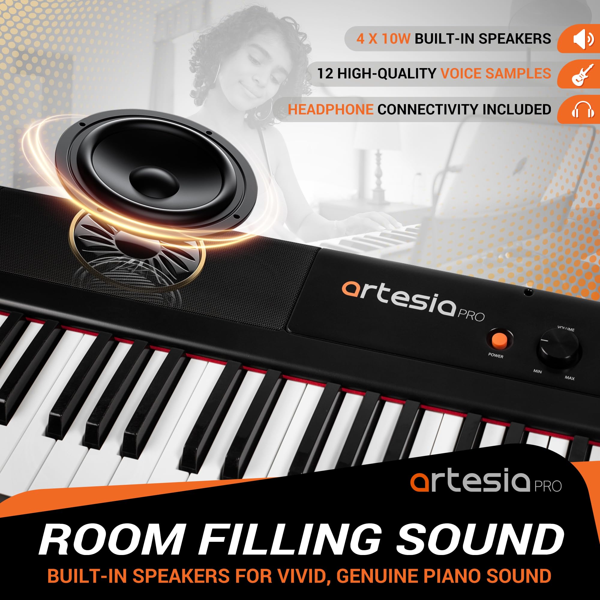 Amazon.com: Artesia 88-Key Portable Digital Piano Keyboard with