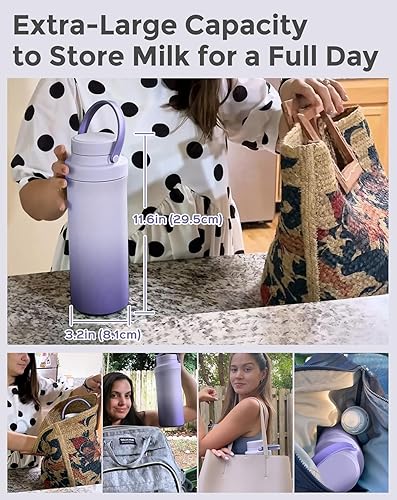 Miniatura 2 de Xaproo Botella enfriadora de leche materna de 22 onzas, enfriador de leche portátil para leche materna con enfriamiento total de 360 durante 24